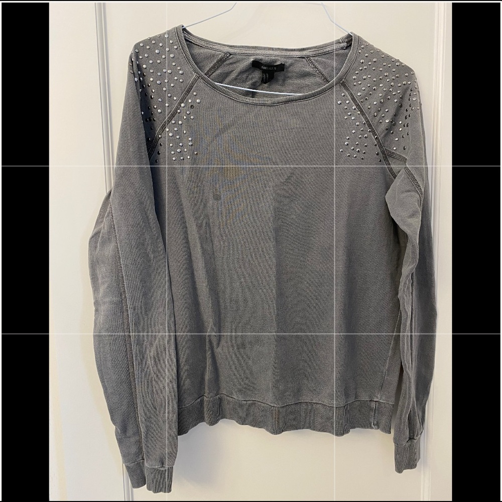Forever 21 gray sweater with studs